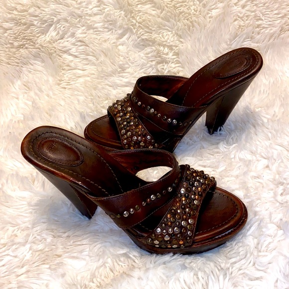 Frye studded heeled sandals - Picture 2 of 3